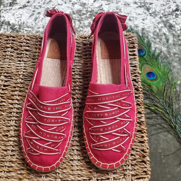 Tory Burch Logo Grosgrain Espadrilles - Picture 1 of 6
